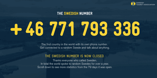“The Swedish Number” rankas till en av världens största kampanjer