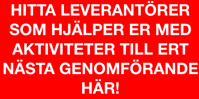 Här hittar du 8 företag som hjälper dig med aktiviteter till ditt nästa genomförande!