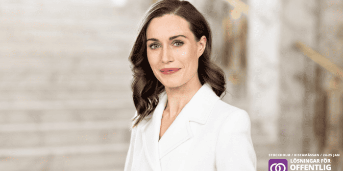 Losningar for offentlig sektor Sanna Marin 1280 × 720 px Sanna Marin, f.d. Statsminister i Finland klar som huvudtalare till Lösningar för Offentlig Sektor på Kistamässan