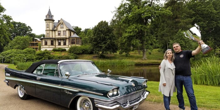 Morgan Eriksson vann tavlingen forra aret med sin Chrysler New Yorker 1957 – Sveriges Snyggaste Bil 2023 Sveriges Snyggaste Bil avgörs på Custom Motor Show 2024