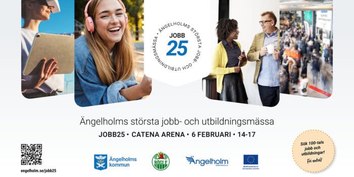 JOBB25, Ängelholms största jobb- och utbildningsmässa. Catena arena, 6 februari, 14-17.