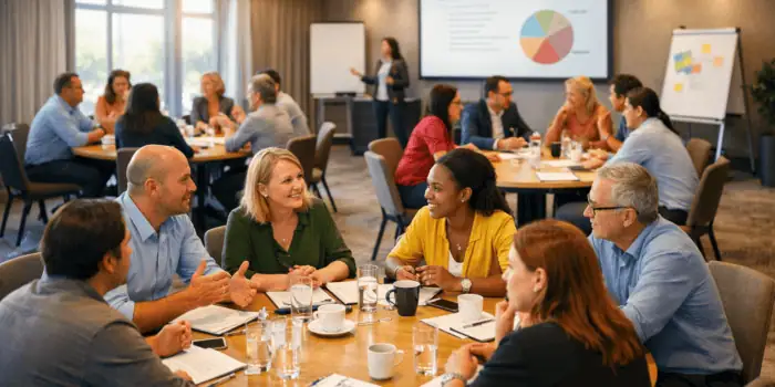Runda bord tar över – så väljer du rätt möblering för ett mer engagerande event